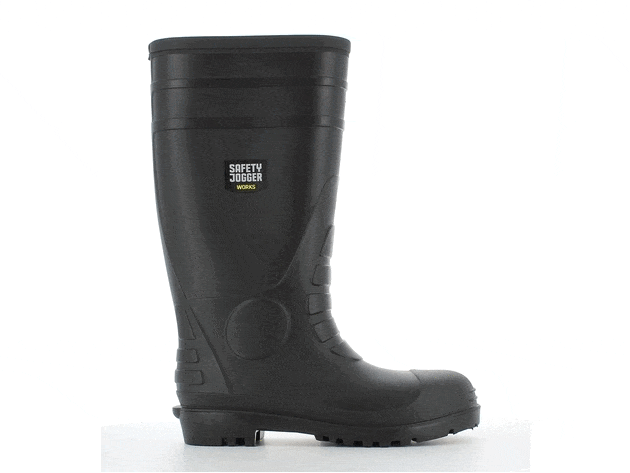 PSF D100SM Work Safety Black Wellington Boots Wellies Steel Toe Cap Mid Sole New 