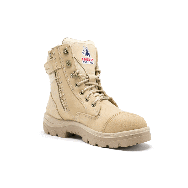 STEEL BLUE SAFETY SHOE, SOUTHERN CROSS ZIP SCUFF 312661 (SAND