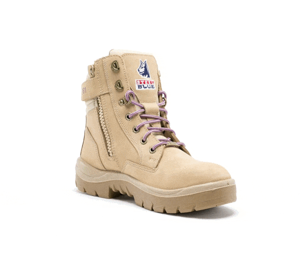 STEEL BLUE SAFETY SHOE, LADIES SOUTHERN CROSS ZIP 522761 (SAND